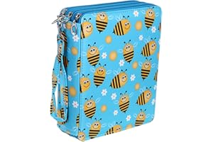 BTSKY Colored Pencil Case- 120 Slots Pencil Holder Pen Bag Large Capacity Pencil Organizer with Handle Strap Handy Colored Pe