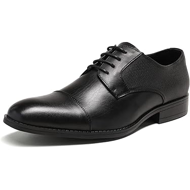 amazon men's dress shoes Men's Style Leader 2 Apron Toe Oxford - Black Leather main image 1