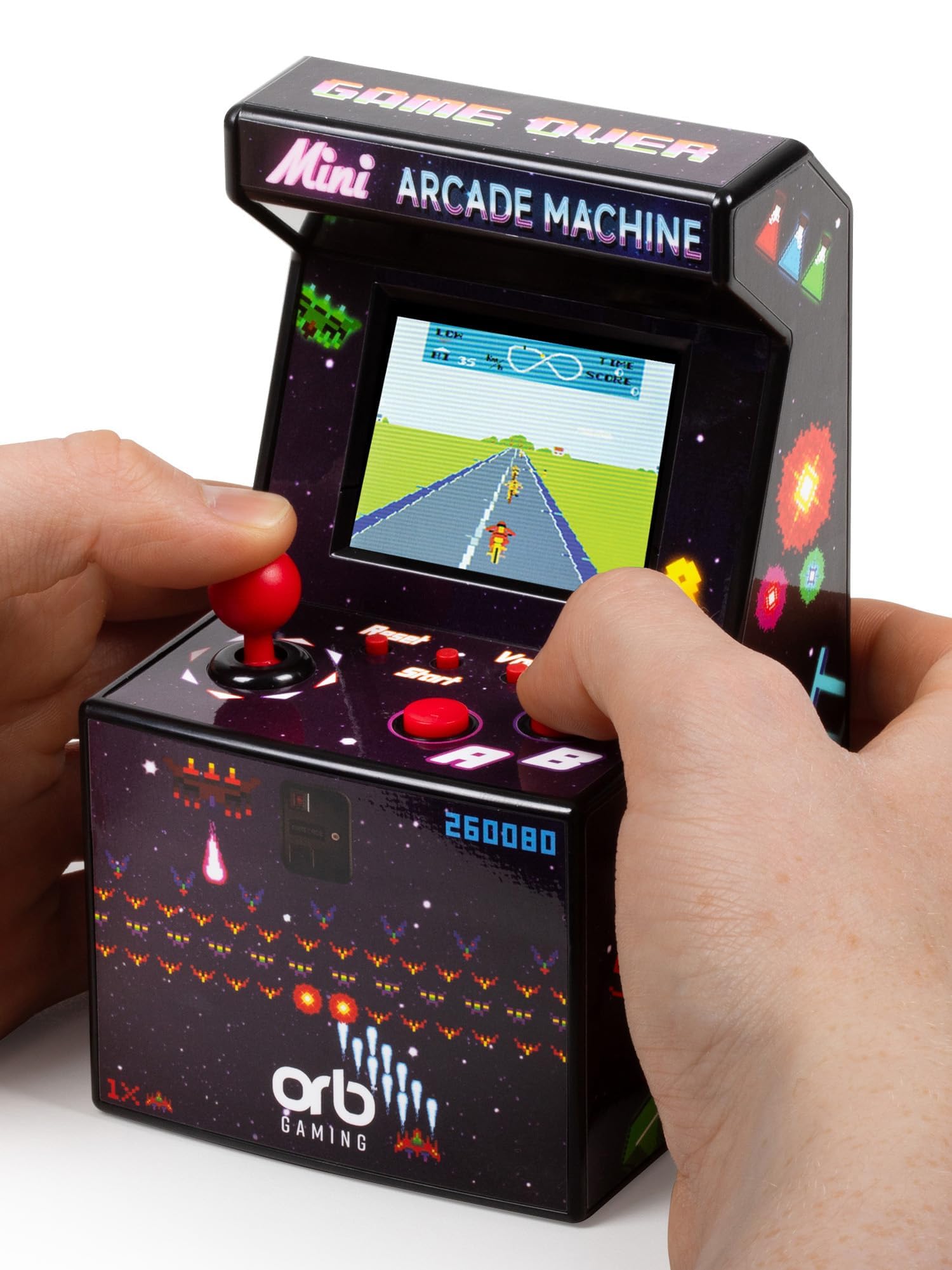 Photo 1 of Orb - Mini Arcade Machine, 240 in-Built Games, 8-Bit Retro Arcade Games, 2.5” Full Colour Screen, 8-Way Joystick, 2 Buttons, Volume Control