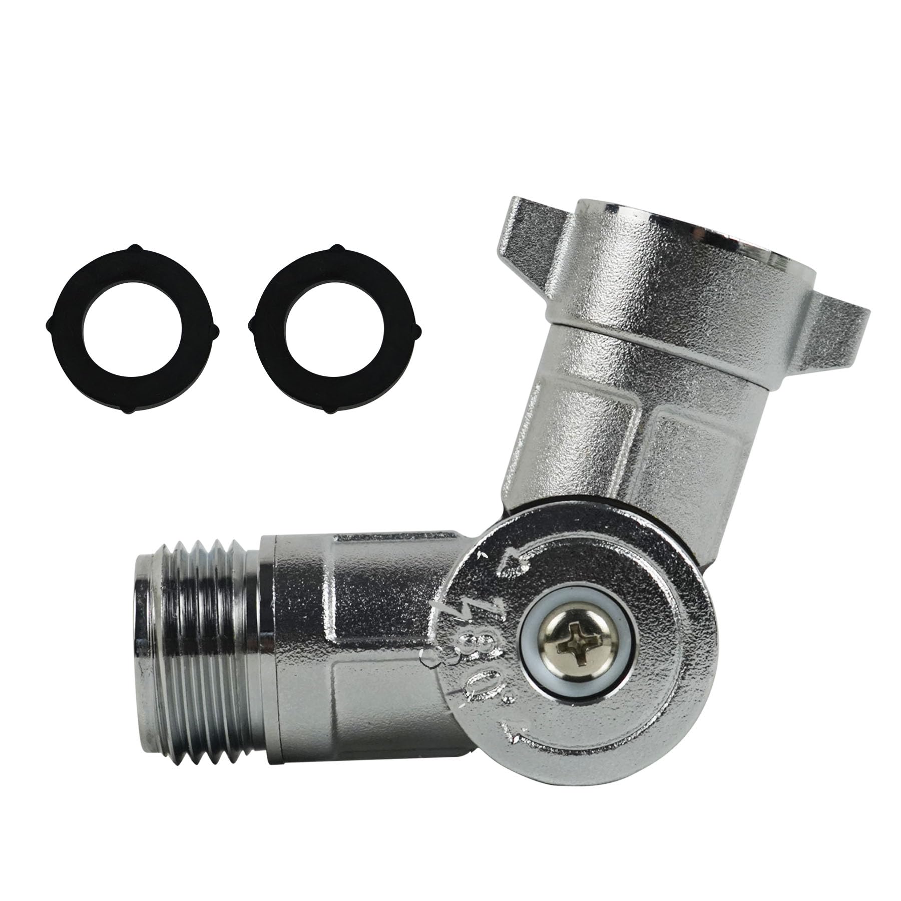 Photo 1 of Hose Swivel Connector Brass, 180° & 360°Adjustable Garden Hose Adapter for Outdoor Faucet, Yard Irrigation, RV Water Pressure Regulator Hose Fittings Anti-Kink Fits Standard 3/4" Hose Protector