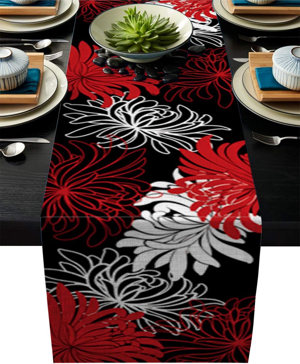 ARTSHOWING Floral Table Runners 13x70inch Decorative Table