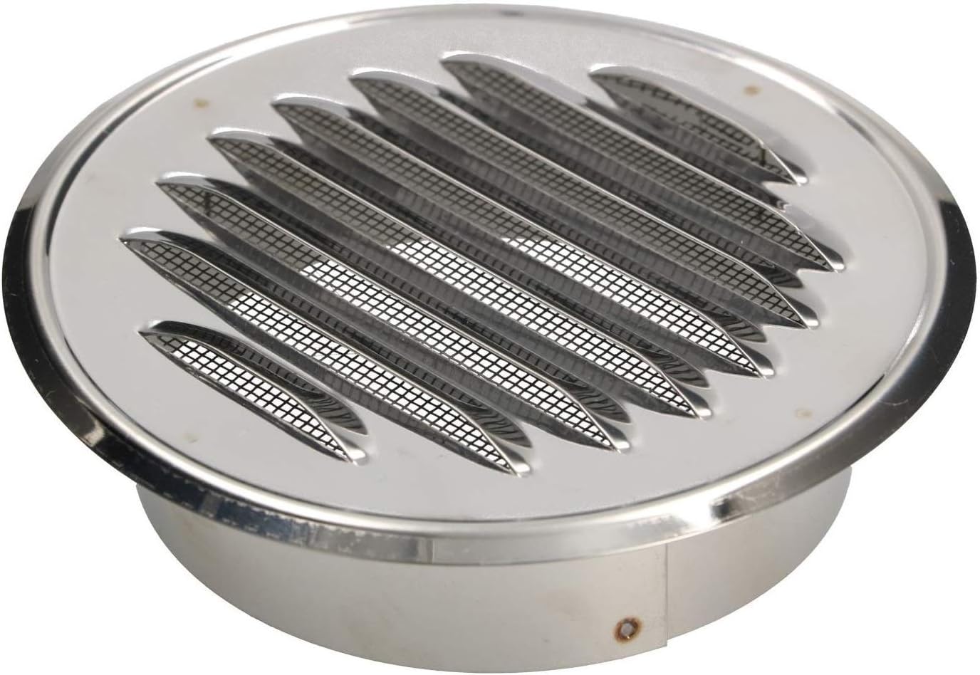 KOTARBAU - Round Ventilation Grille - 130 mm - Stainless Steel - Exhaust Grille with Screw Mount, Insect Protection, Airflow, Louvered