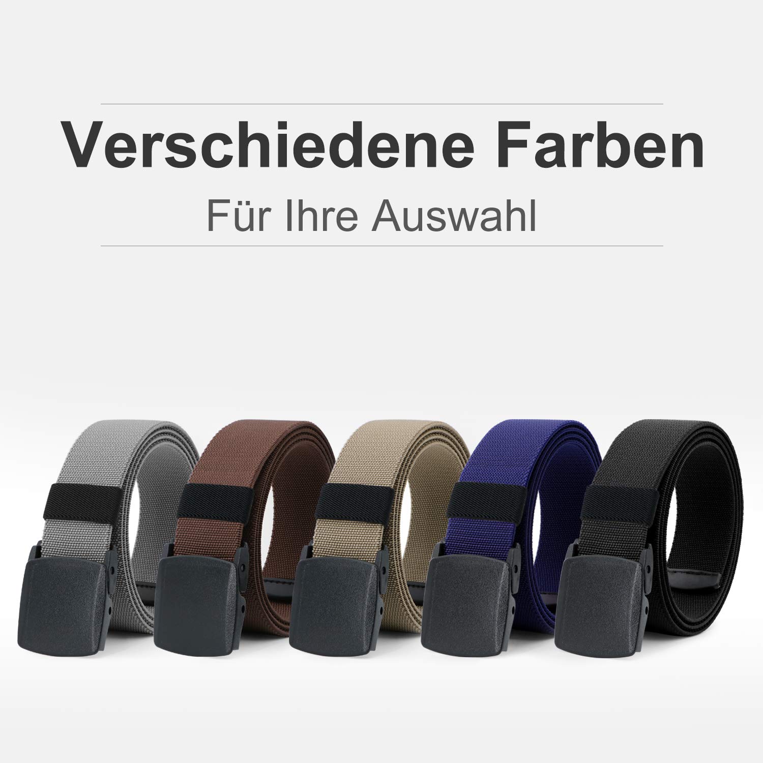 JasGood Herren Gürtel Nylon Stoffgürtel Verstellbarer Wasserdichte Taktische Gürtel mit YKK Kunststoff Schnalle Länge 125cm