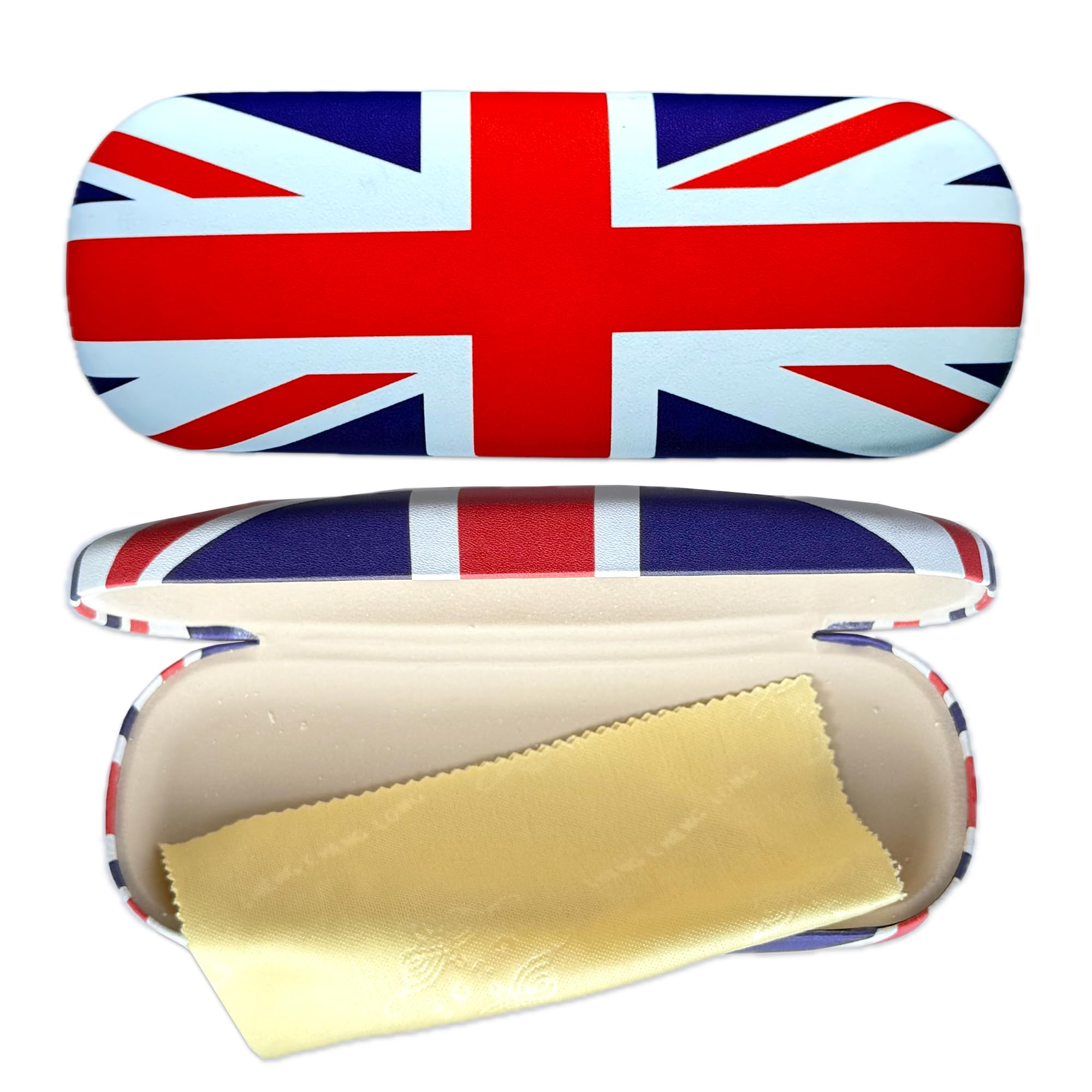 Union Jack Spectacle Case With Soft Cleaning Cloth, Reading Sun Glasses London Souvenir