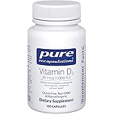 Pure Encapsulations Vitamin D3 25 mcg (1,000 IU), 120 Capsules | Supplement to Support Bone, Joint, Breast, Heart, Colon and Immune Health*, with Premium Vitamin D