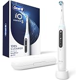 Oral-B Rechargeable Electric Toothbrush, iO5 Customizable Clean, 5 Cleaning Modes, Visual Pressure Sensor to Protect Gums, Travel Case, White