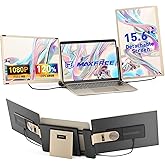 Maxfree S6 Laptop Screen Extender, 15.6'' 1080P FHD Monitor Extender, 11 Display Modes, Plug & Play, Detachable Screen Triple Monitor for Laptop 13"-17.3", Compatible with Mac/Windows/Android/Switch