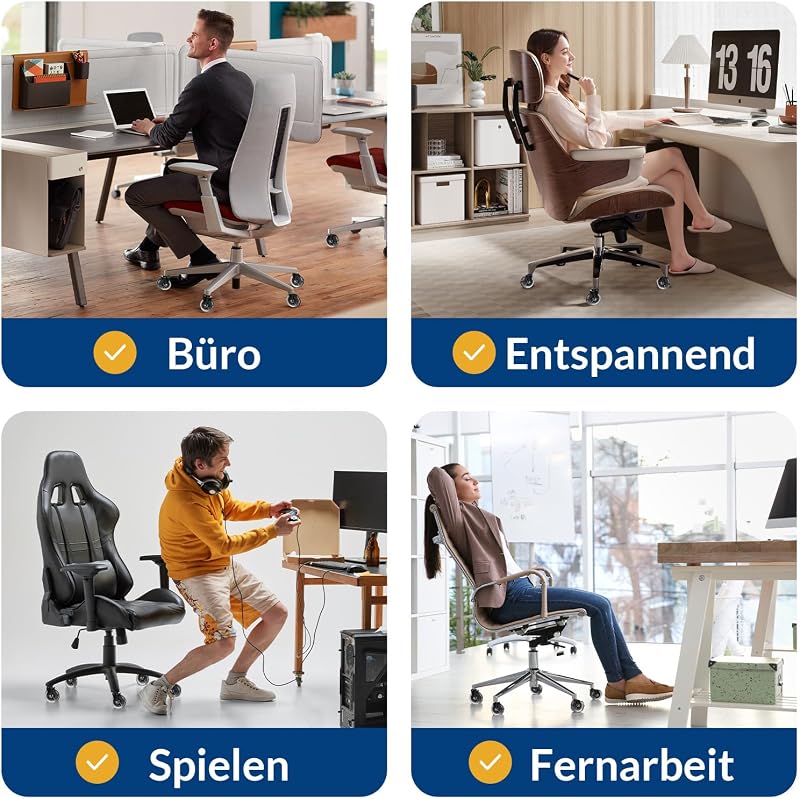 Bürostuhl Rollen für Hartboden, Leise PU Hartbodenrollen