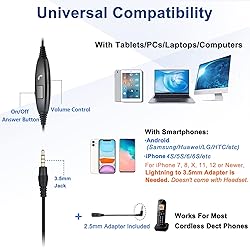 Callez 3.5mm Cell Phone Headset with Noise