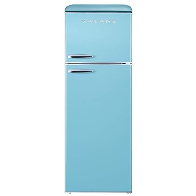 Buy Galanz Glr12tbeefr Refrigerator Dual Door Fridge Adjustable Electrical Thermostat Control With Top Mount Freezer Compartment Retro Blue 12 0 Cu Ft Online In Italy B07r25fr6y