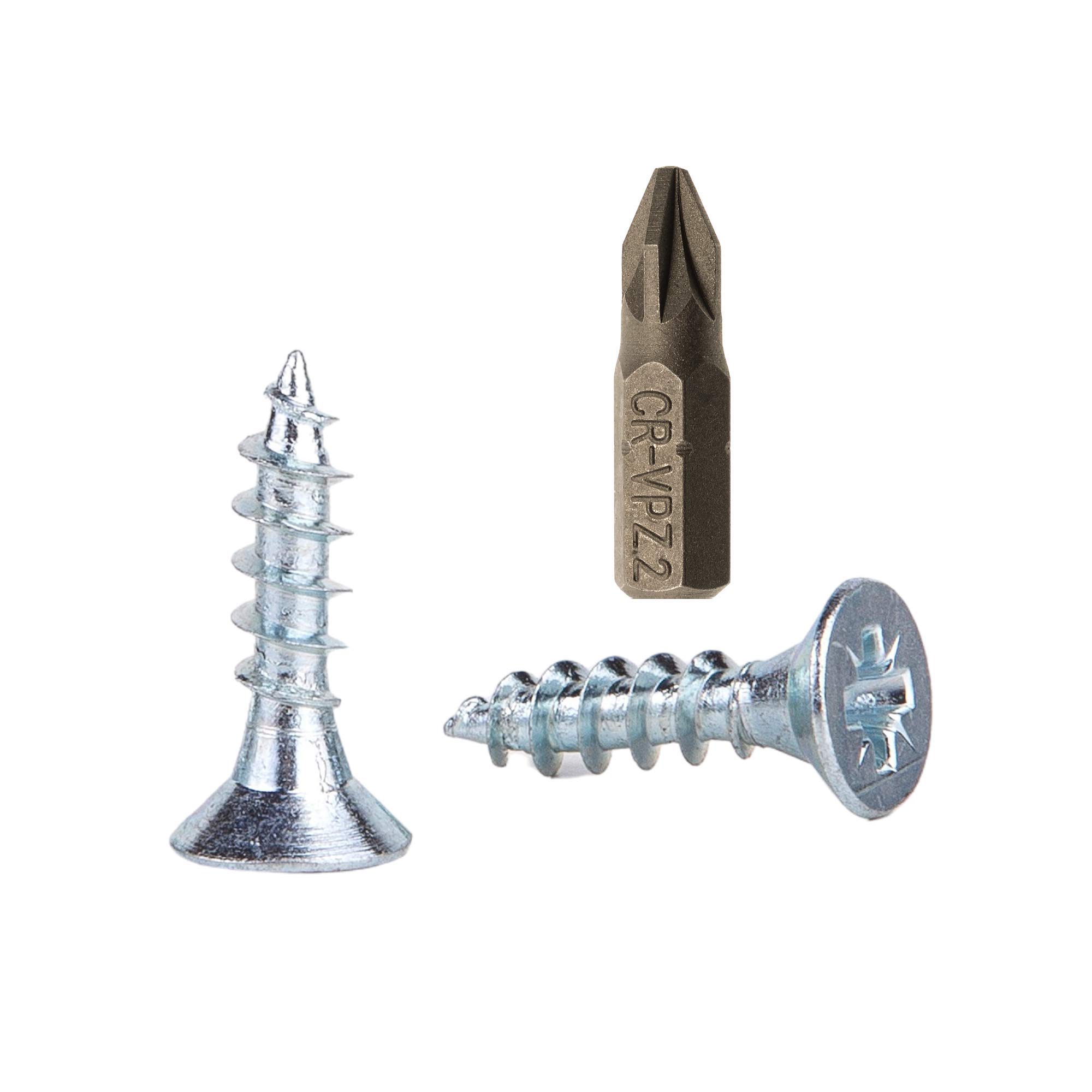 (Pack of 900 pcs) Zinc Plated Steel Wood Screws 5.0 x 20 mm, Pozi-drive Head Screws, Fasteners, Countersunk, Chipboard Screws (900)