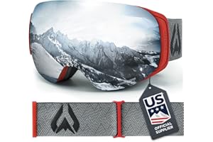 WILDHORN OUTFITTERS Wildhorn Roca Ski Goggles Men Women Anti-Fog/Scratch 100% UV-Magnetic Lens-Snowboard Snow Goggles Men Women Adult