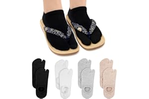 MBAIYO Flip Flop Tabi Socks, 4 Pairs Tabi Split Toe Socks 2 Toe Low Cut Elastic Japanese Sock Ankle Crew Athletic Short Sock for Men Women Supplies