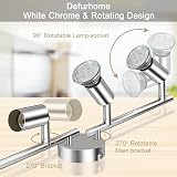 Defurhome Rotatable 4 Way LED Ceiling Spotlight Kit White Chrome 4x4W GU10 Bulbs view 3