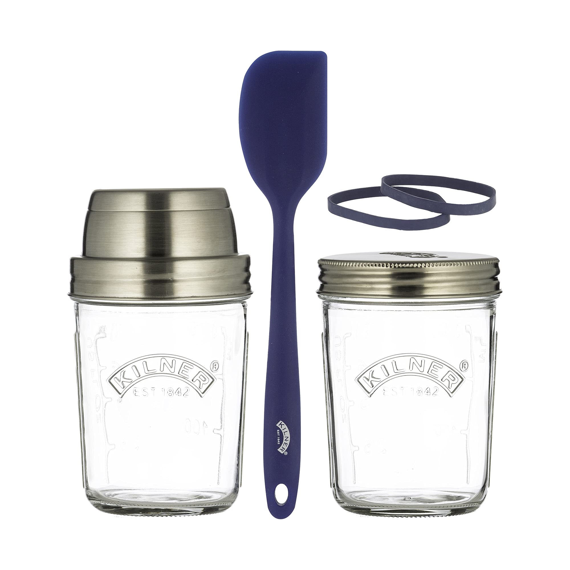 Kilner Sourdough Starter Set with 2 Glass Jars Measuring Lid Spatula and Recipe Booklet Perfect for Homemade Sourdough Bread, Pancakes, Pizza and Naan — image 1
