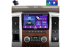10 inch Touchscreen Car Stereo for Dodge Ram 1500 2500 3500 (2009-2012) Radio Replacement Kit Upgrade with Wireless CarPlay A