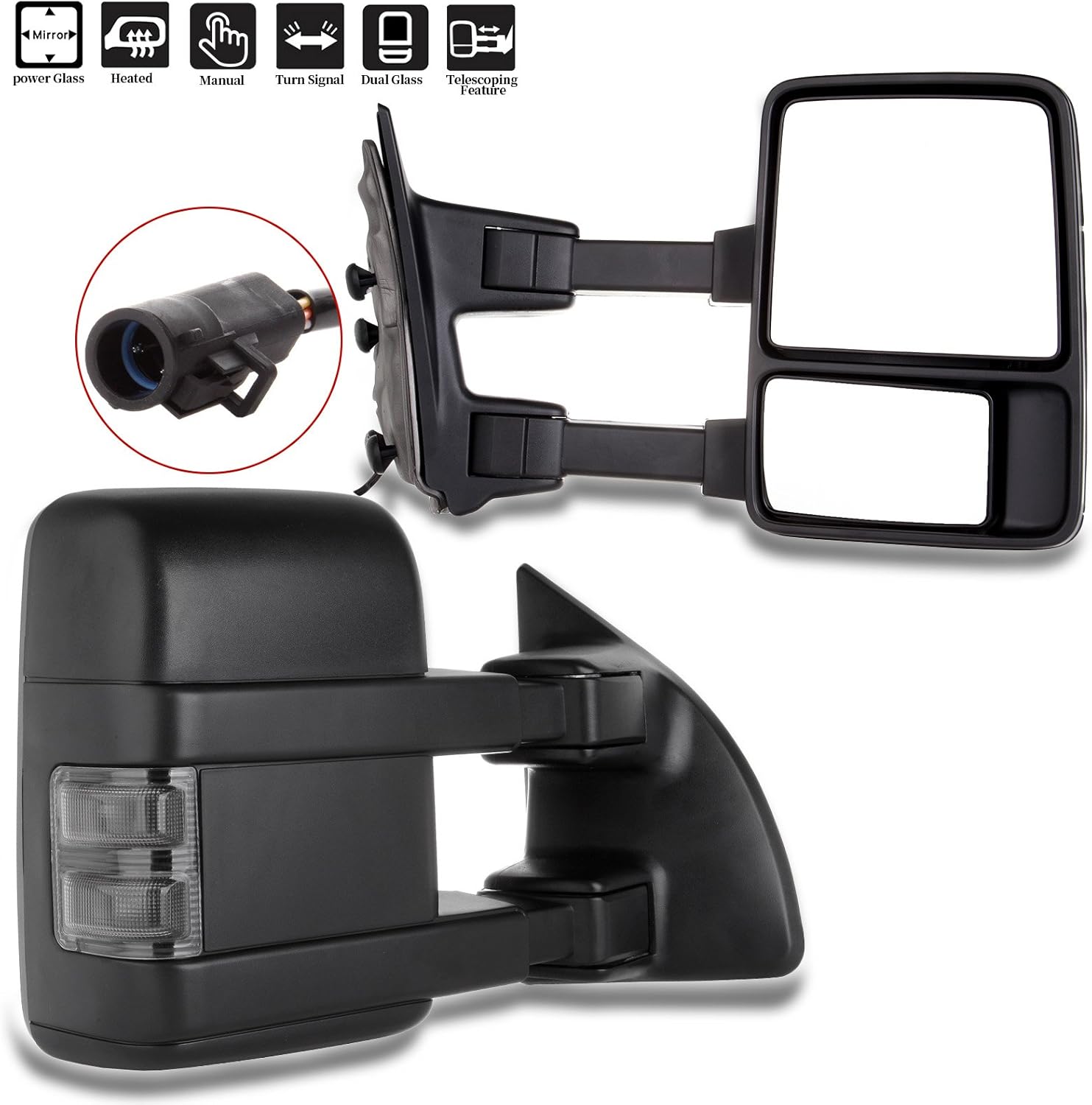 Automotive Fit 19992007 Ford F250 F350 Super Duty POWER+HEATED Towing Side Mirrors Pair Mirrors
