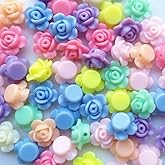 MO SHENG ACCESSORY 150pcs Mix Lots Rose Flowers Acrylic Charm Necklace Bracelet Chain Jewelry Making Colorful Beads DIY Craft Supply