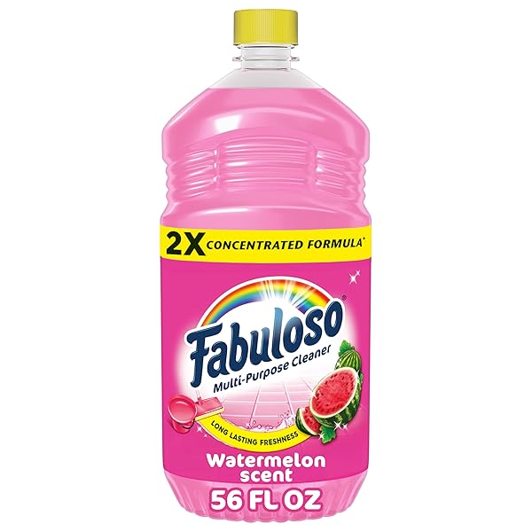 FABULOSO MULTI-PURPOSE CLEANER AND FLOOR CLEANER, 2X CONCENTRATED FORMULA, LONG-LASTING FRESHNESS, WATERMELON SCENT, 56 FLUID OUNCES