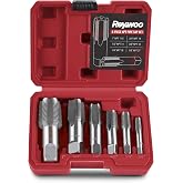 Reywoo 6-Piece NPT Pipe Tap Set, 1", 3/4", 1/2", 3/8", 1/4", 1/8" NPT Tap | 52100 High-Carbon Chrome Steel Hand Threading Plumbing Tap Set for Clean Accurate Threads; For Plumbing, Automotive, HVAC