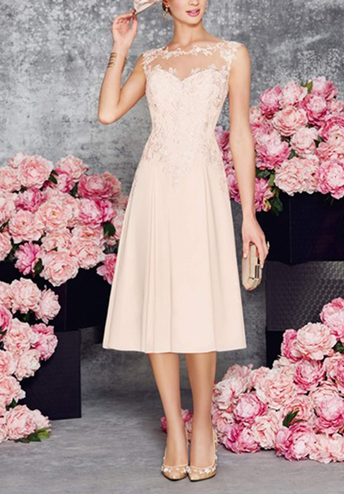 Miao Duo Women's Satin Long Prom Dress Beaded Open Back Formal Evening