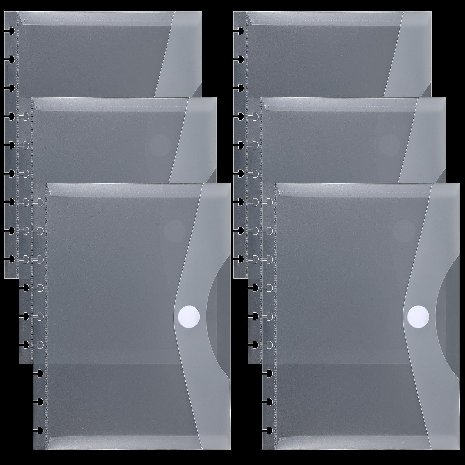 Photo 1 of 6 Pack 9 Disc Planner Pockets 7 x 9.25 Inches Medium Size Discbound Notebook Dividers Planner Inserts Envelopes Pocket for School Office Home Work Organizer