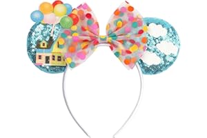 bianbaistar Mouse Ears，Blue Balloon Hut Sequin Ears Headband for Adults and Other Lovely Users,Cute Headband for Outings