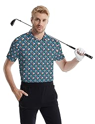 Xdceu Golf Polos for Men - Funny Golf Shirts Print
