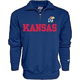 Blue 84 Men's Kansas Jayhawks Quarter Zip Sweatshirt Team Color, Team Color, Medium