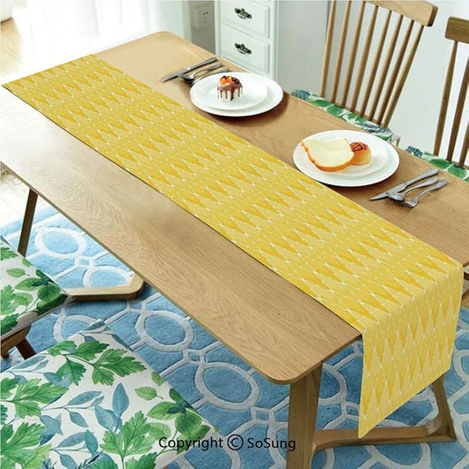 Yellow Decor Table runner for Farmhouse Dining Coffee Table