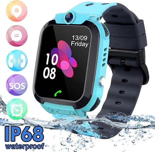 SZBXD Kids Waterproof SmartWatch Phone light blue and black