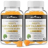 2 Pack Saw Palmetto for Men Gummies, Extra Strength DHT Blocker for Men, with Pumpkin Seed Oil & Biotin, Support Prostate, Urinary Health & Hair Growth, Hormone Balance, Sugar Free, Vegan, 120ct