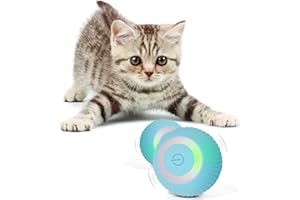 ARIMILK Interactive Cat Toy Ball，USB Rechargeable Automatic Cat Toy，Cat Balls Automatic Moving Rolling Cat Toys for Indoor Cat Kitten，Smart Ball Cat Toy Gift for Your Kitty (Blue)