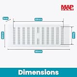 MAP Adjustable Plastic Air Vent Grille With Flyscreen White 9 x 3 view 3