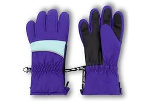 Andy & Evan Kids' Zip Gloves, Waterproof Winter Snow Gloves, Side Zippers, Touchscreen, Ski Snowboard Sledding, Warm Fleece Palms