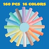 JOYIN 160 PCS Washable Sidewalk Chalks Set Non-Toxic Jumbo Chalk Outdoor Art view 2