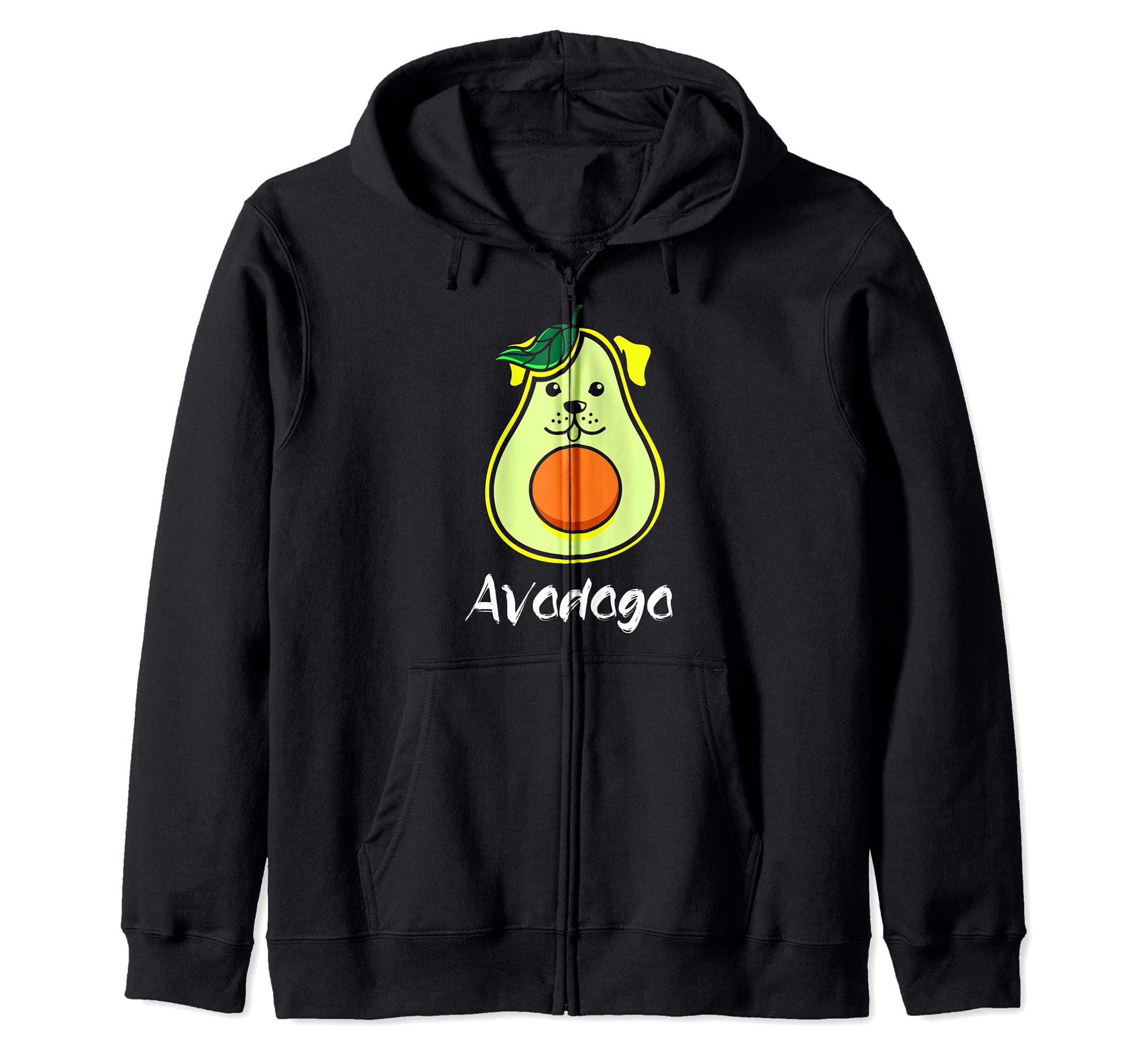Womens Avodogo Funny Avocado Dog Cute Vegan Doggie Gifts Zip Hoodie