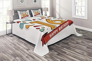 Amazon Com Ambesonne 16th Birthday Coverlet New Age Modern