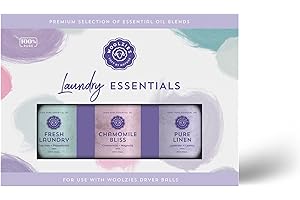 WOOLZIES Laundry Essentials Essential Oil Set: Use with Wool Dryer Balls or Oil Diffuser Elevate Your Laundry with All-Natural Aromatherapy Scents | Fresh Laundry, Chamomile Bliss, Pure Linen 10 ML