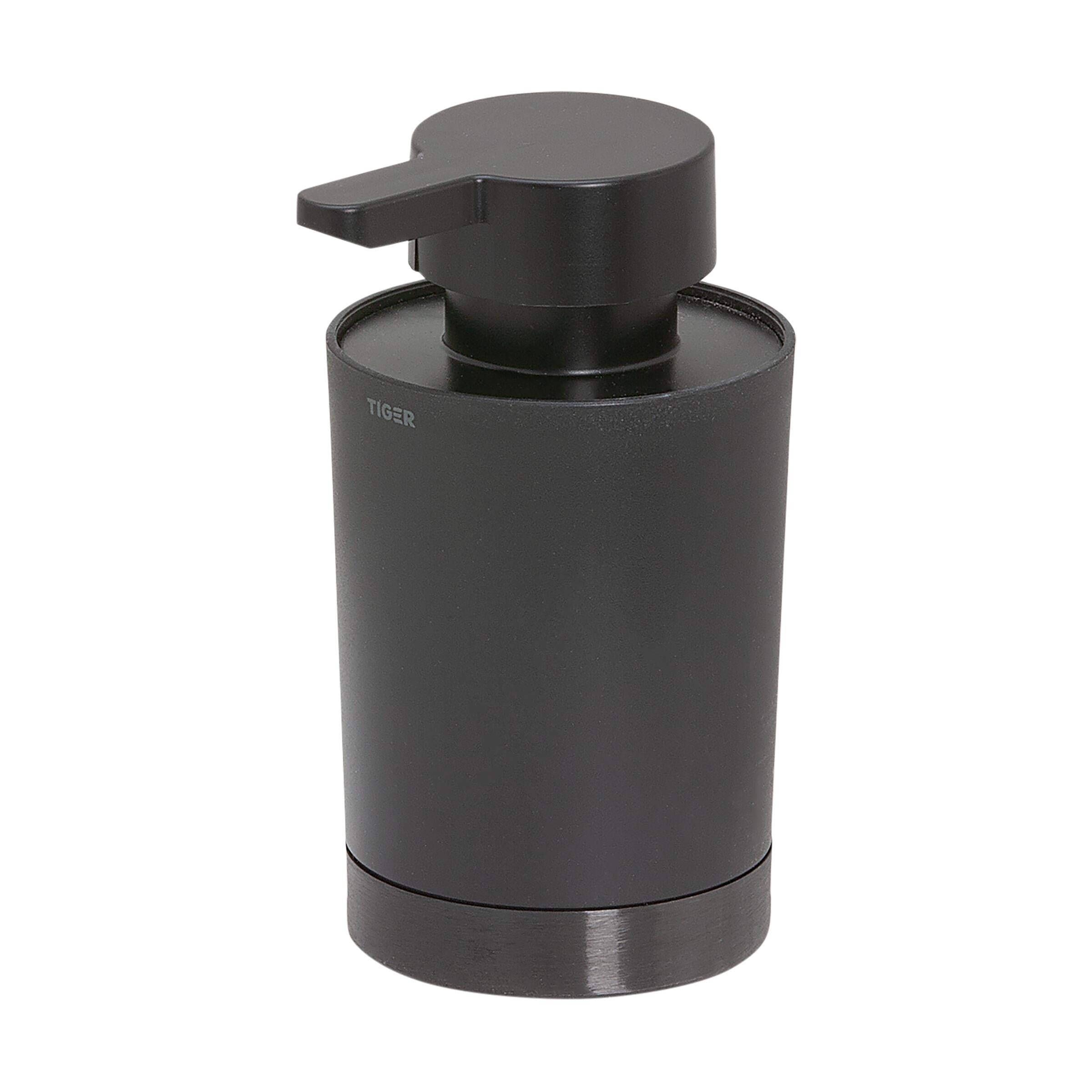Tiger Tune Soap Dispenser Freestanding, Stainless Steel, Black Metal Brushed, Black, 6.8 x 12.4 x 8.3 cm