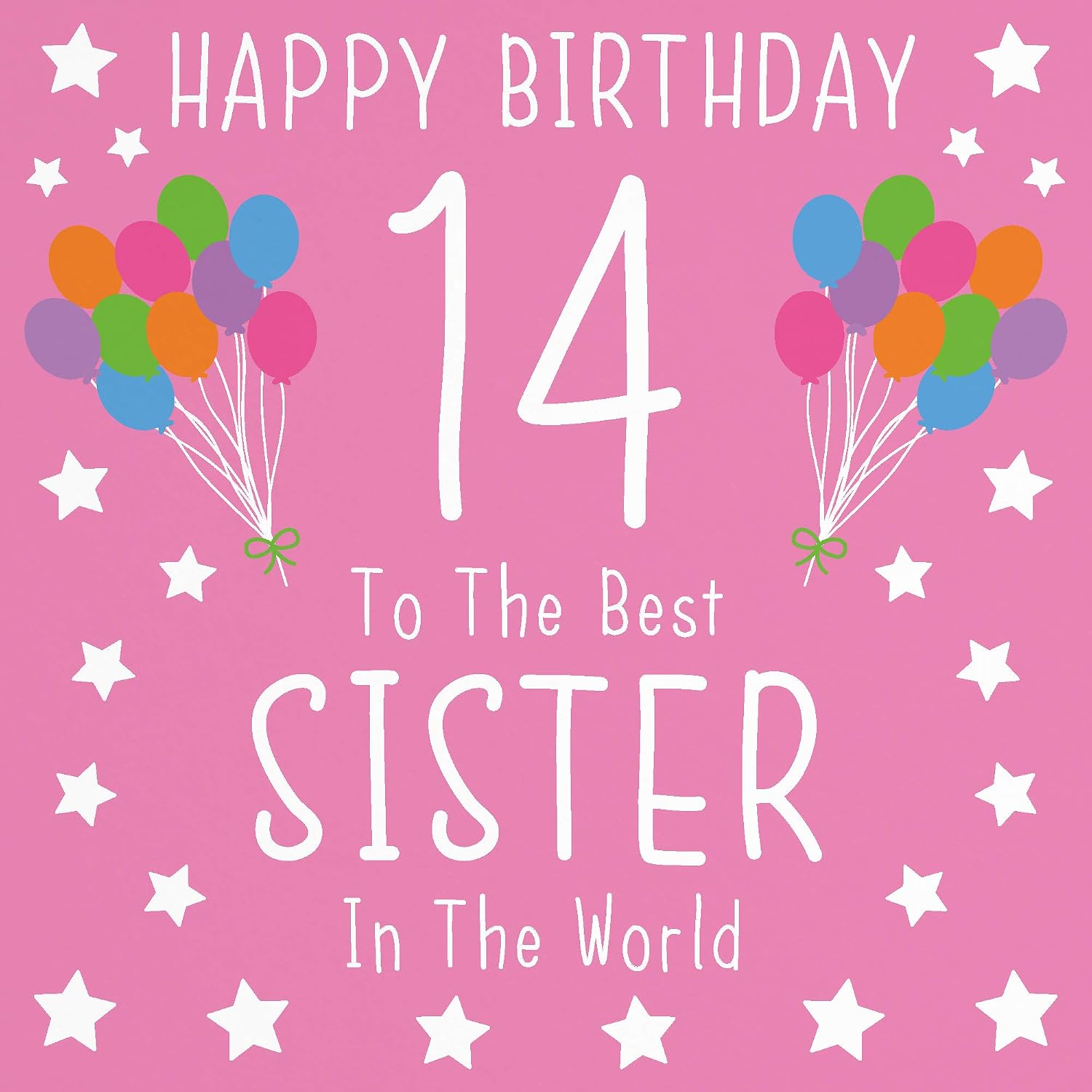 Hunts England - Sister 14th Birthday Card - Happy Birthday - 14 - To The Best Sister In The World - Iconic Collection - Fun Card - Image 3