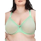 Curvy Couture Womens Sheer Unlined Underwire Plunge