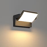 AIMJION Modern Outdoor Flood Light, Aluminum Porch Sconce Light, LED Exterior Wall Sconce for Garage, Waterproof, Black, 3000