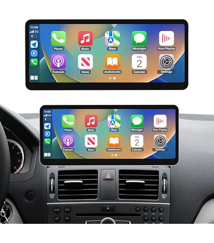 Ultra-schmaler 12,3 Zoll Android Auto Radio Für Mercedes W204/S204 2007-2010 | Mit Carplay, Linux 4.0, OEM-Funktionen & 1920x720 In-Cell-Display
