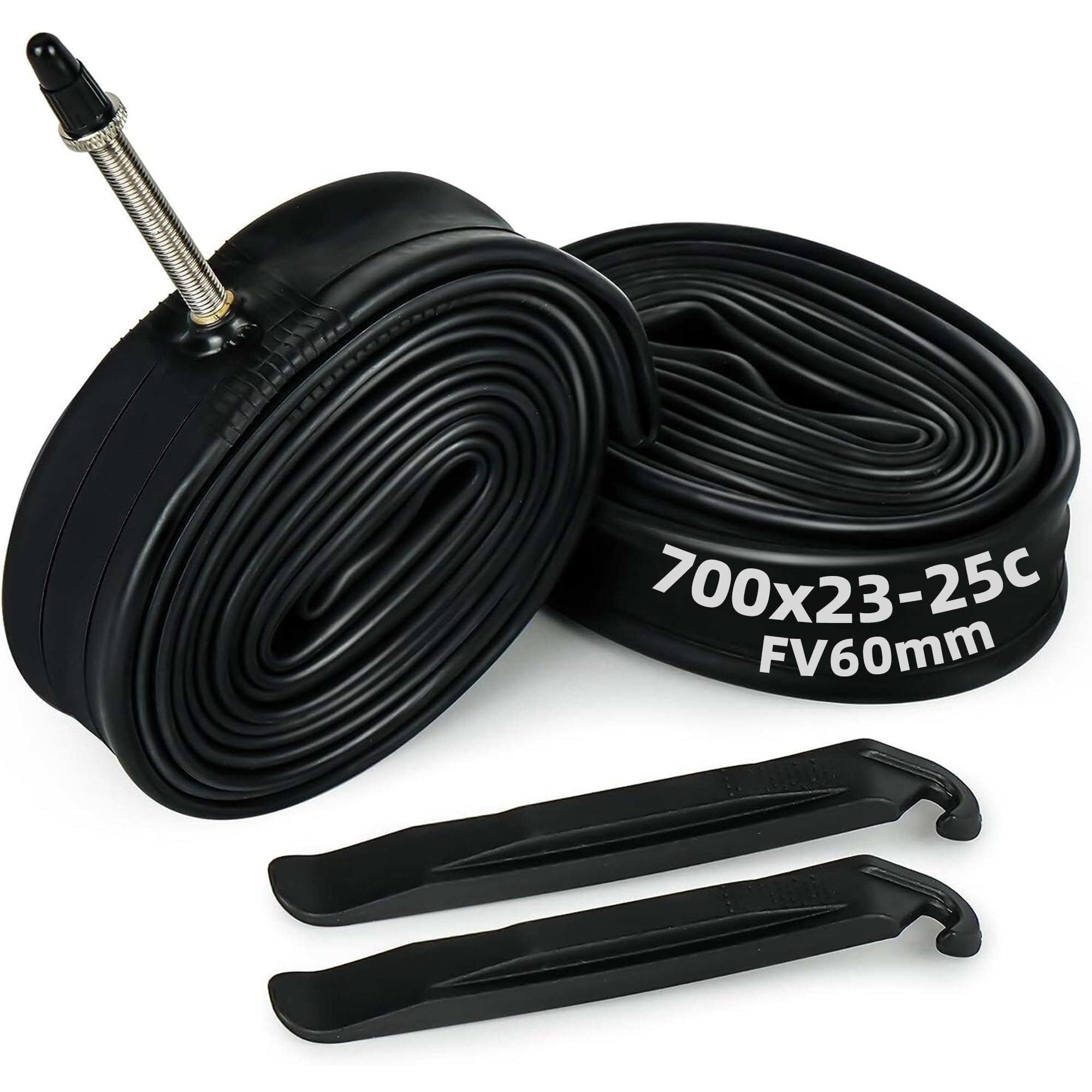 Photo 1 of LotFancy 700x23c/25c Bike Tubes, 60mm Presta Valve, 2 Pcs 700x25c 700x23c 23-622 25-622 Road Bike Tubes
