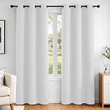 Deconovo Eyelet Thermal Insulated Room Darkening Curtains 2 Panels 42x84 Silver