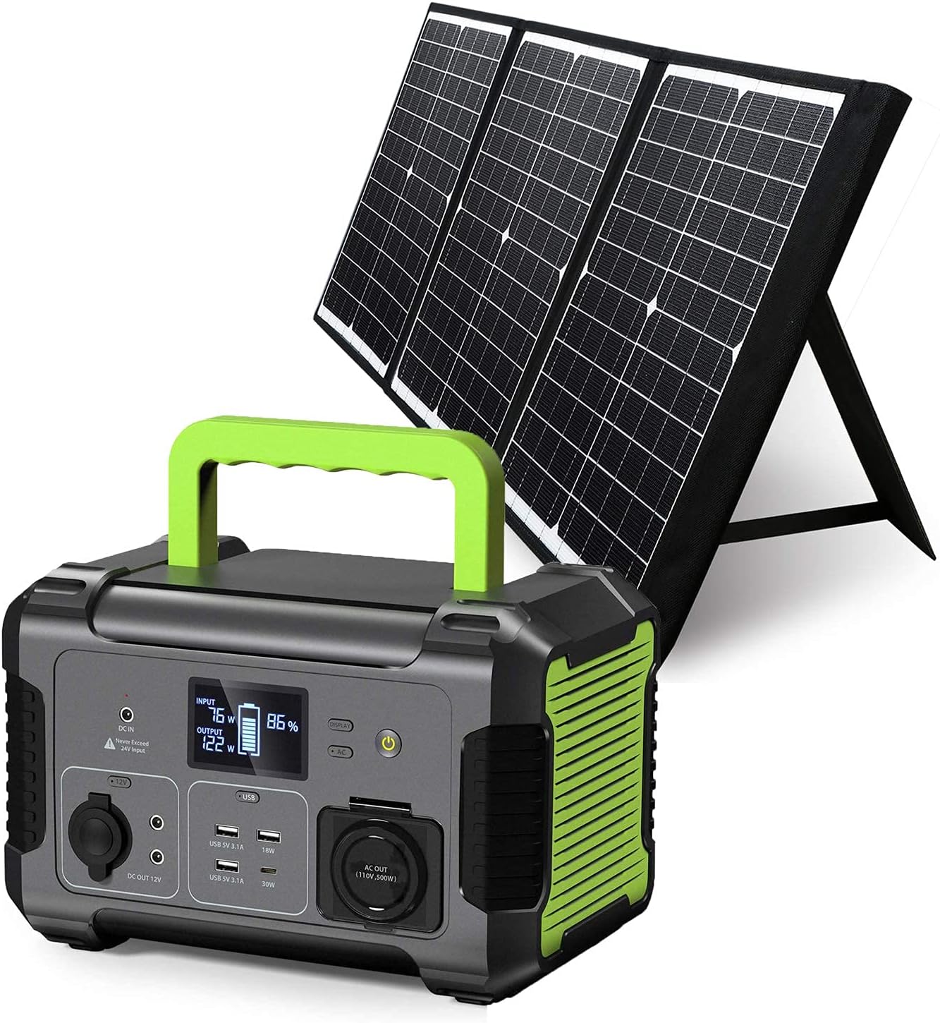 PAXCESS Portable Power Station 300W with Solar Panel Included, 288Wh Solar Generator with 60W Foldable Solar Panel, CPAP Backup Lithium Battery for Outdoor Camping RV Emergency Home Use