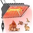 250W Brooder Heater for Chicks, Chicken Coop Heating Lamp Brooder, 7.86ft Cord UL Passed Heating Plate & Heat Lamp with Adjustable Hanging Height for Livestock Supplies Indoor Warmer