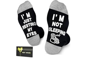 Dealswin Birthday Gifts for Men Dad Fathers Him Husband, I'm Not Sleeping I'm Just Resting My Eyes Socks