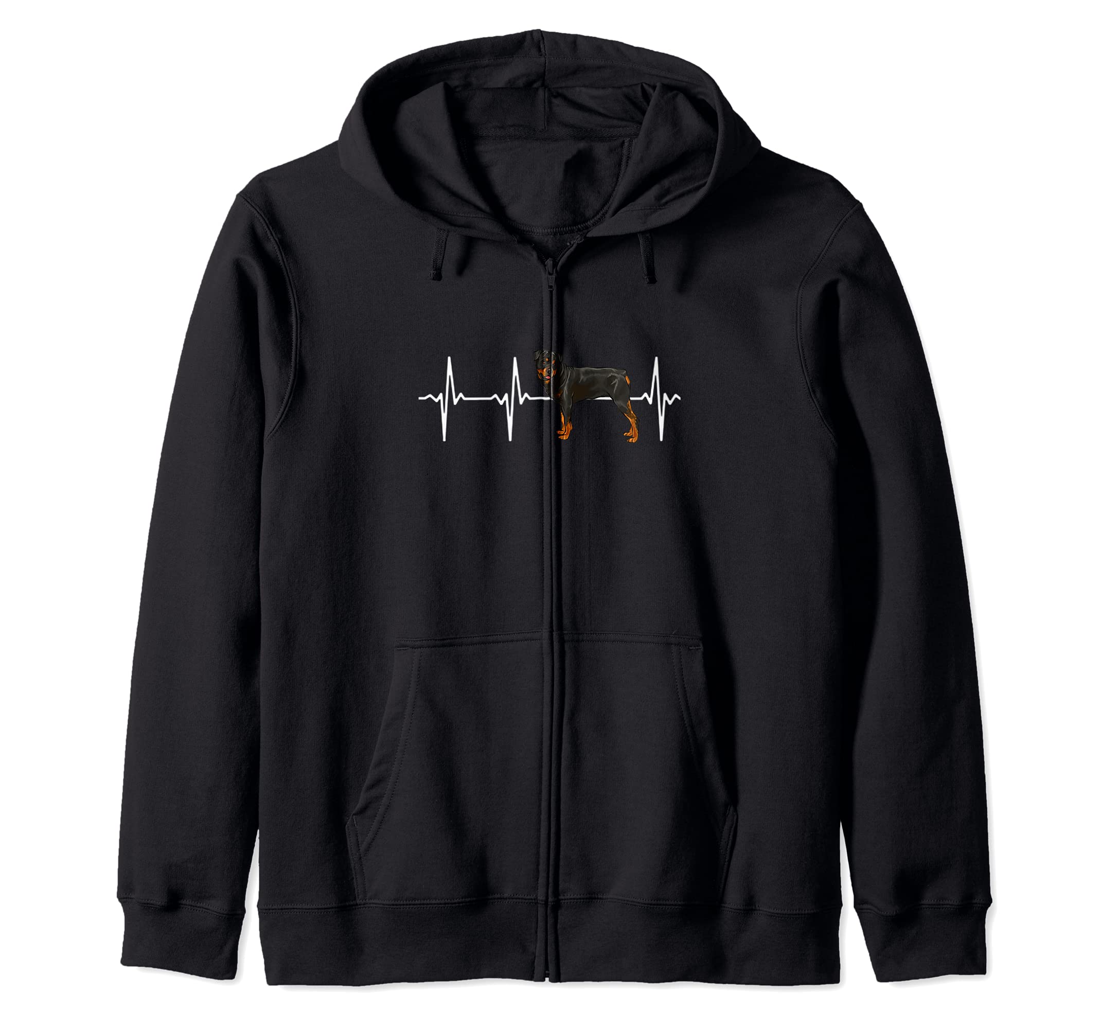 Rottweiler Heartbeat Love My Dog Zip Hoodie